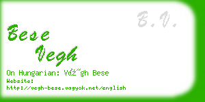 bese vegh business card